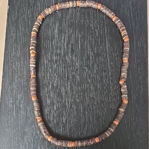 Vintage Vibe Brown Orange Necklace Beads Jeweley Choker Y2k Distressed Unisex